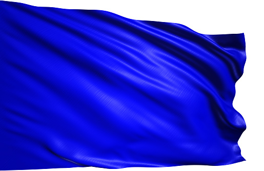blank blue flag with fabric structure