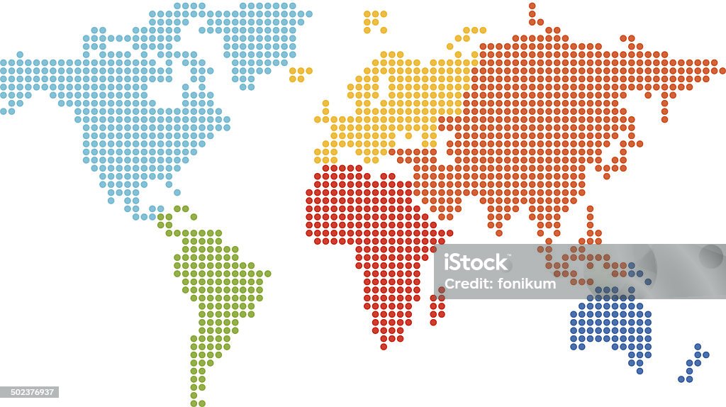 Gepunktete World Karte - Lizenzfrei Karte - Navigationsinstrument Vektorgrafik