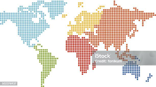 Gepunktete World Karte Stock Vektor Art und mehr Bilder von Karte - Navigationsinstrument - Karte - Navigationsinstrument, Gepunktet, Weltkarte