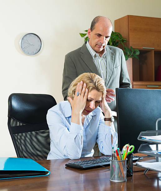 istock Angry chief and secretary in office 502376943