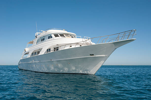 istock Private motor yacht at sea 502377159