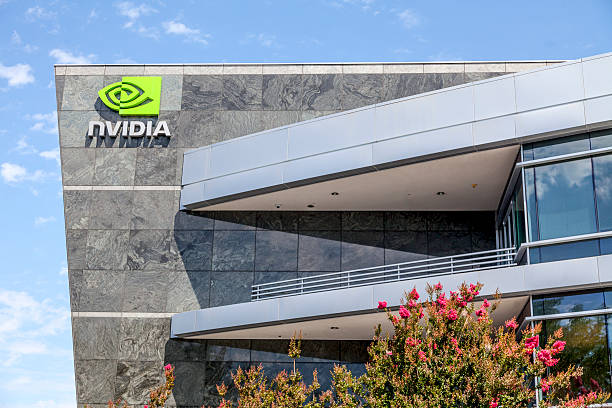 Nvidia World Headquarters Santa Clara, USA - July 16, 2014: Corporate headquarters of Nvidia, a global technology company based in Santa Clara, California. Nvidia manufactures graphics processing units for computers as well as mobile and smartphones. 2000 photos stock pictures, royalty-free photos & images