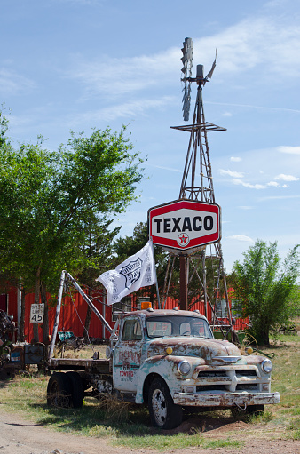 Tucumcari, United States - May 16, 2014: Tucumcari Trading Post on Route 66 - The Tucumcari Trading Post is still in operation on the old Route 66 highway, now Interstate 40 through New Mexico.