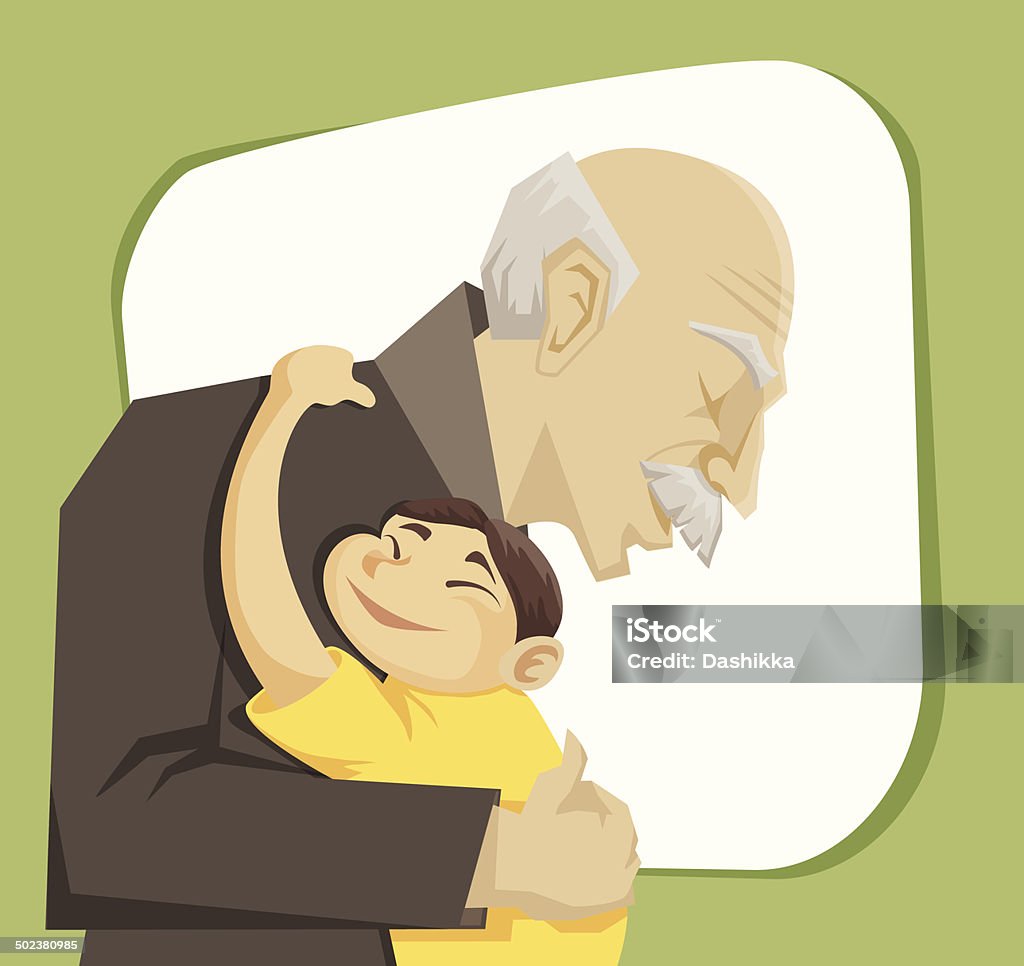 Abuelo y nieto - arte vectorial de Abuela libre de derechos