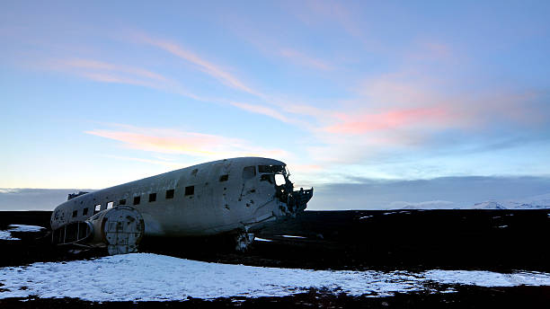 istock Abandoned aircraft at dusk 502381291