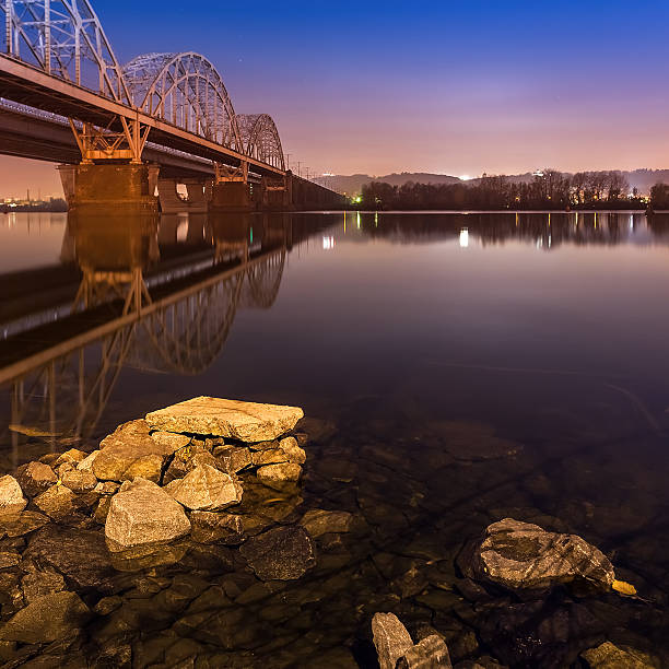 istock Railway bridge in Kiev at night. Ukraine. 502382936
