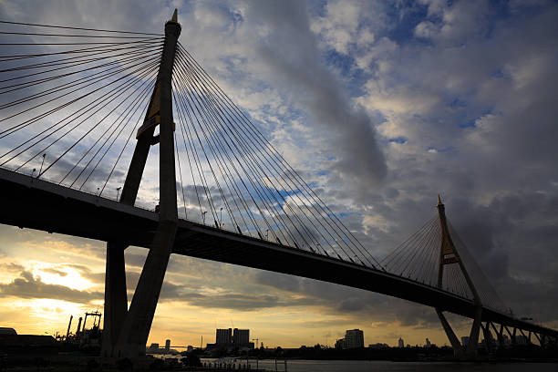 istock Silhouette, the Industrial Ring Road Bridge, Thailand 502383408