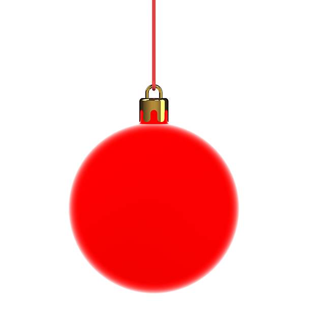 istock Hanging red neon christmas ball 502385944