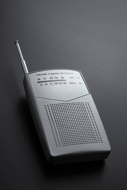istock Radio receiver gray isolated on a dark background 502389422