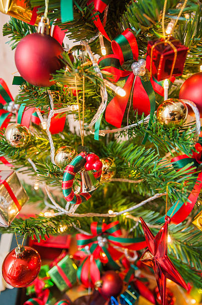 istock Christmas tree and fireplace with beautiful background 502391072