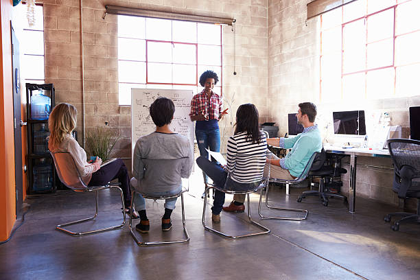 istock Group Of Designers Having Brainstorming Session In Office 502391830