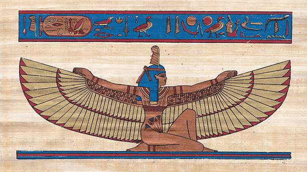 papiro - diosa de la justicia y de la verdad fotografías e imágenes de stock