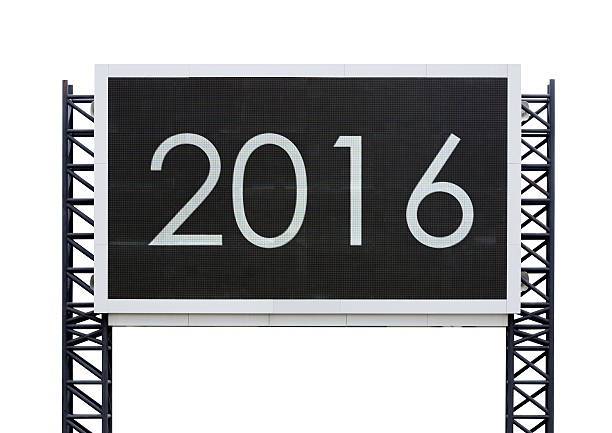 istock Happy new year 2016 on large sign board 502393210