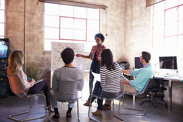 istock Group Of Designers Having Brainstorming Session In Office 502393388