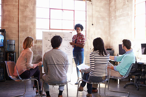 istock Group Of Designers Having Brainstorming Session In Office 502393452
