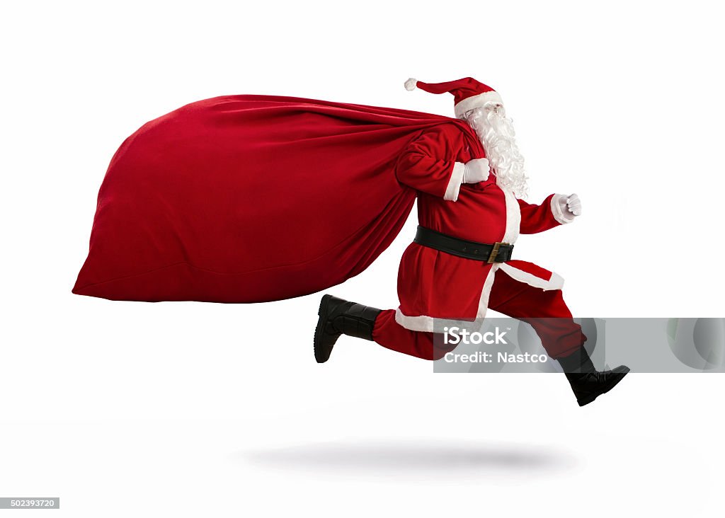 Santa Claus en la ejecución - Foto de stock de Papá Noel libre de derechos