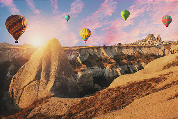 istock Hot air balloons flying over cappadocia. 502393728
