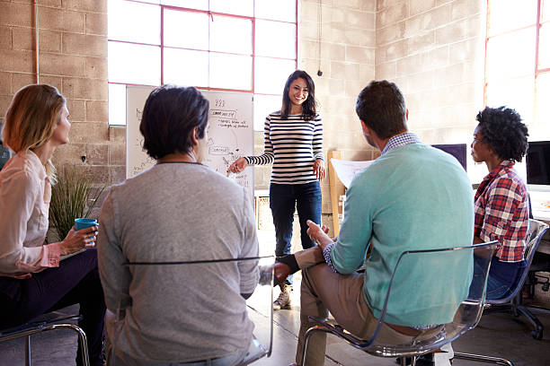 istock Group Of Designers Having Brainstorming Session In Office 502393870