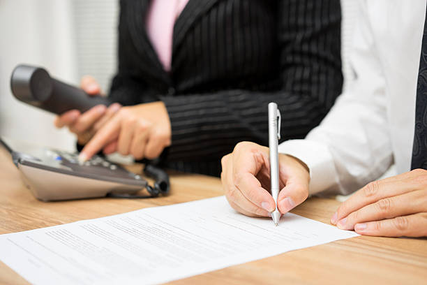 istock Business people are occupied with calling client or candidate 502397094