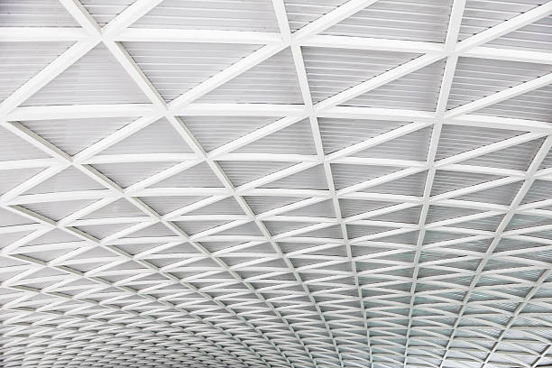 istock Stock Photo: Curved reinforced steel roof 502398394