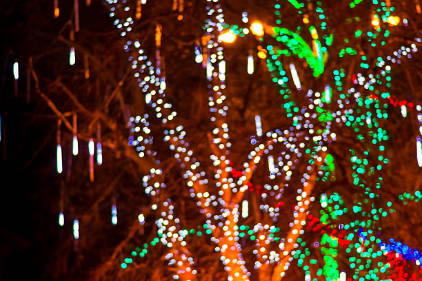 istock Colorful Christmas lights blur  background. 502398612