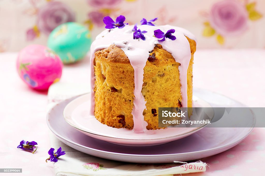 Easter cake kulich  , traditional Russian easter pastries. style rustic Easter cake kulich 2015 Stock Photo