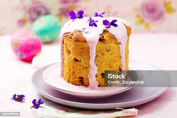 Easter Cake Kulich Traditional Russian Easter Pastries Style Rustic Stock Photo - Download Image Now