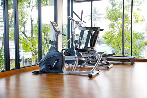 istock Stock Photo: Panoramic view of modern style gym interior 502400290