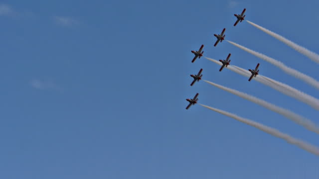 Plane Fleet formation pass over