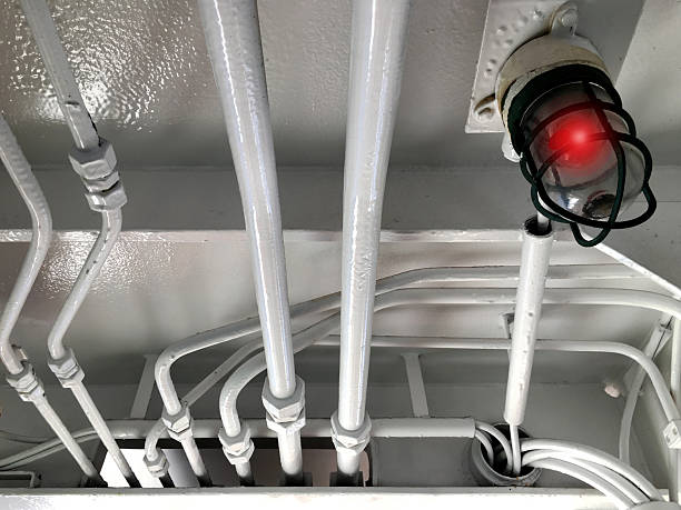 istock Electrical installations with emergency lamp in ferry boat 502412482