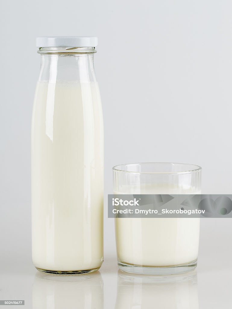 milk bottle milk bottle Isolated on white background Beige Stock Photo