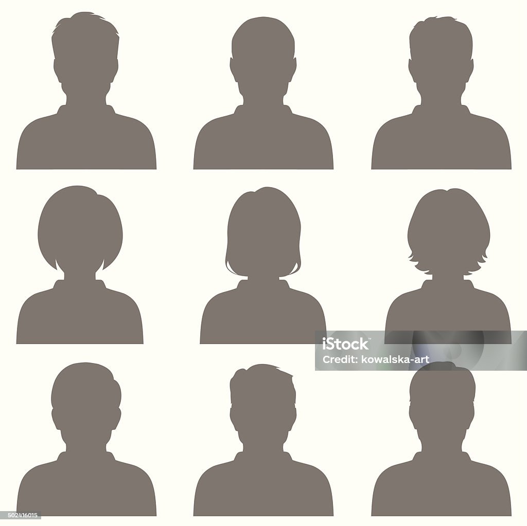 avatar vector avatar, profile icon, head silhouette People stock vector