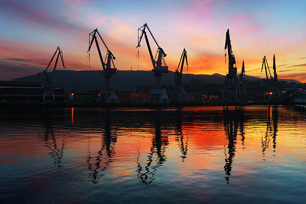 istock Cranes in Sestao at sunset 502417724