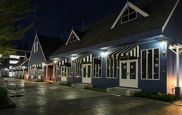 istock Dutch style house illuminated at night 502418041