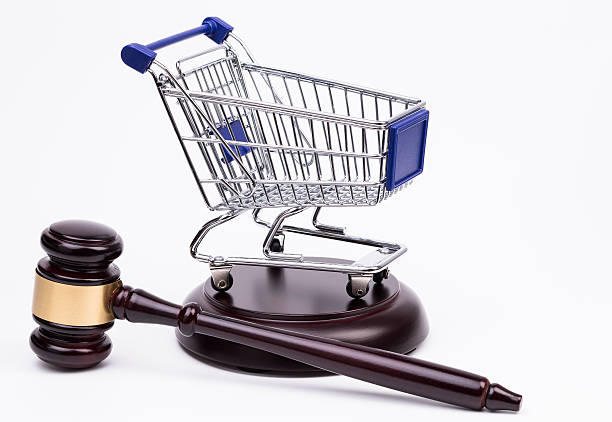 istock Auction hammer shopping cart 502418799