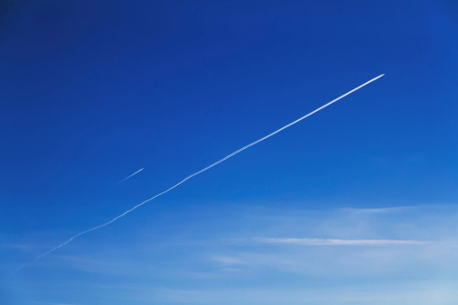 Two  planes in the blue sky