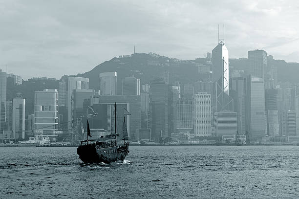 istock Hong Kong skyline with boats 502421319