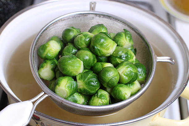 Brussels sprout in the colander