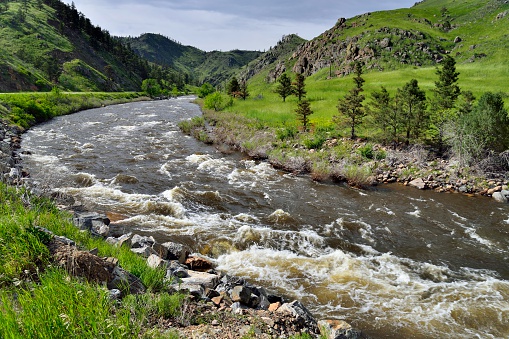 The Poudre River in spring outside of Fort Collins, Colorado.