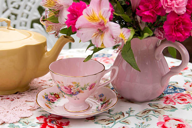 istock Afternoon Tea with China Tea Cups 502422165