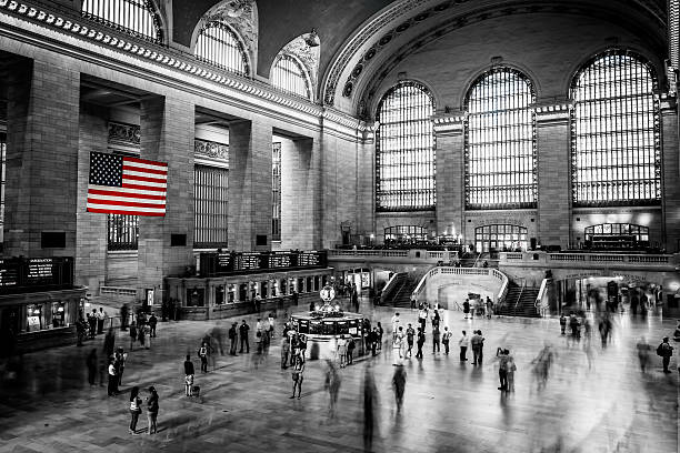 Manhattan, New York, USA - September 6, 2023:  Main concourse Grand Central Terminal with people.
