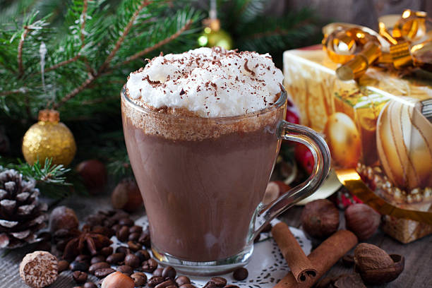 istock Hot chocolate drink topped with whipped cream 502423006