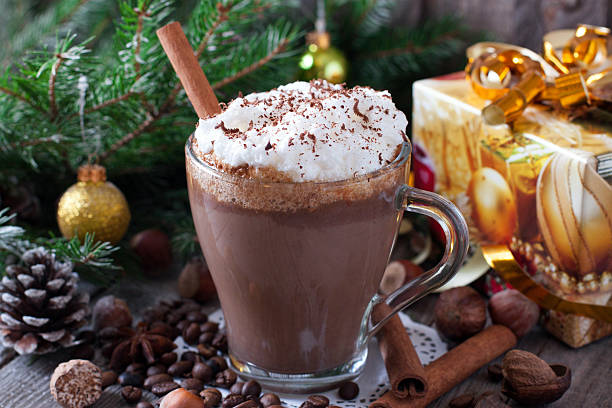 istock Hot chocolate with whipped cream in a glass 502423088