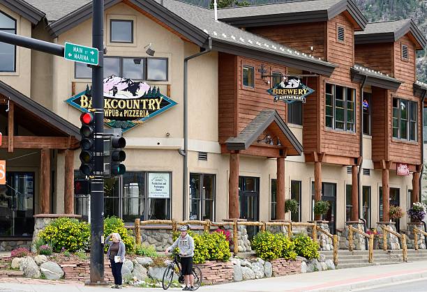 Frisco Colorado Frisco, Colorado, USA - July 24, 2013: People in the downtown of Frisco, a resort town in the Rocky Mountains. frisco texas stock pictures, royalty-free photos & images