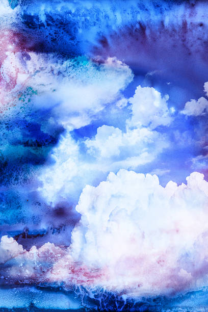 istock Watercolor illustration of cloud. 502424560