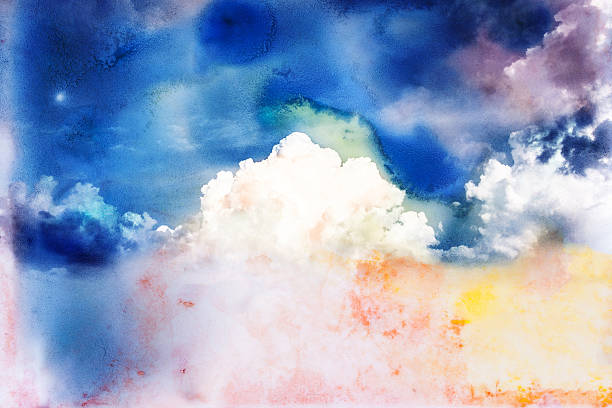 istock Watercolor illustration of cloud. 502425694