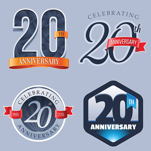 Anniversary - 20 Years A Set of Symbols Representing a Twentieth Anniversary/Jubilee Celebration 20 24 years stock illustrations