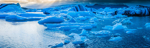 istock Icebergs floating blue ocean lagoon beneath dramatic Arctic skies Iceland 502428338
