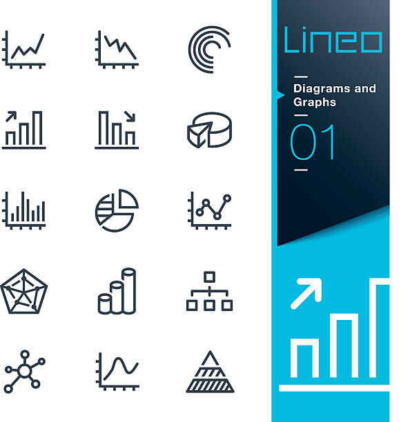 Lineo - Diagrams and Graphs line icons Vector illustration, Each icon is easy to colorize and can be used at any size.  prosperity stock illustrations