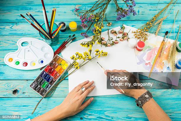 Creative Mood Stock Photo - Download Image Now - Watercolor Painting, Painting - Activity, Flower